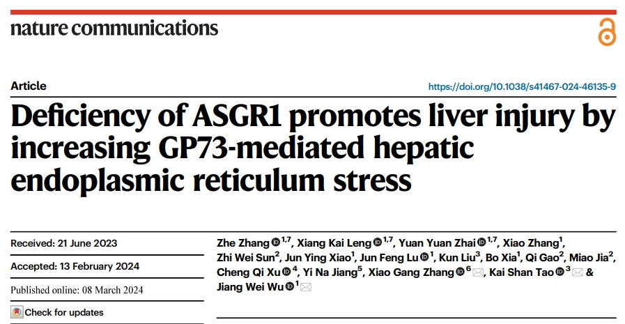 An Article in Nature Reveals that the ASGR1-GP73 Axis is a Potential Therapeutic Target for Liver Injury